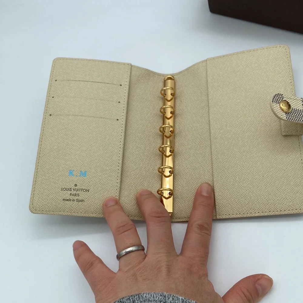 LOUIS VUITTON DAMIER AZUR PM AGENDA BOOKLET W/ BOX